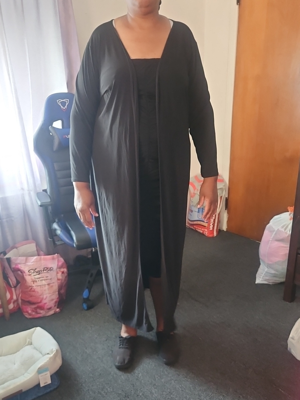 Ashley Stewart Black 4X Long Duster Cardigan